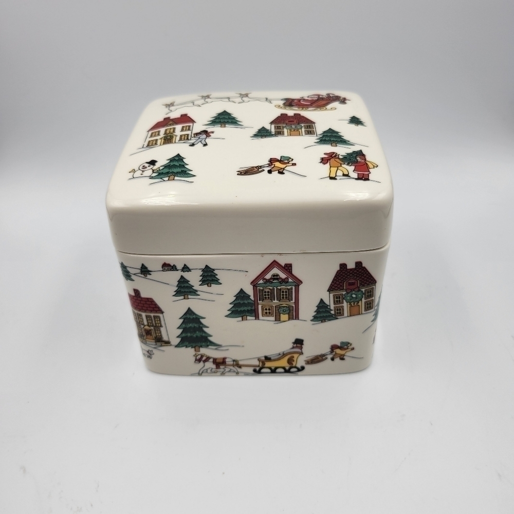 Jamestown 3" Small Household Box The Joy of Christmas (Smooth, Red Trim) 1997